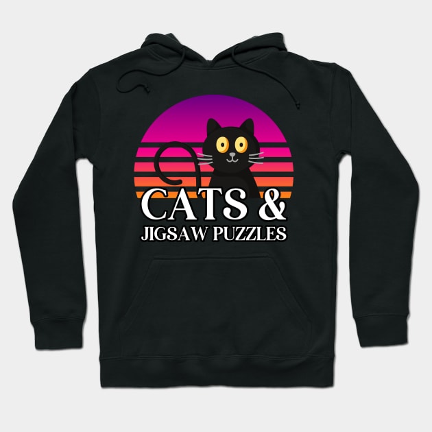 Cats & Jigsaw Puzzles Hoodie by Mey Designs